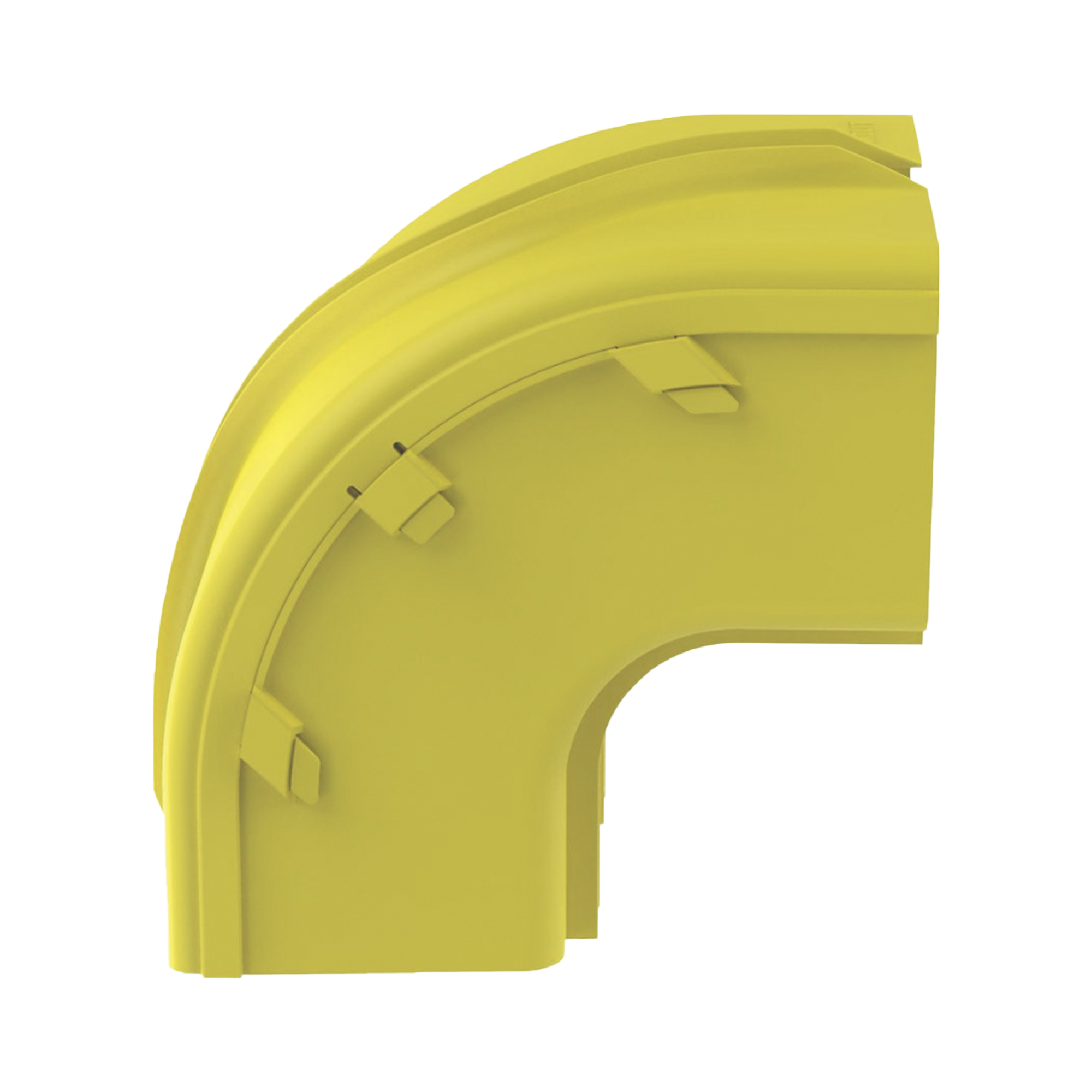 Bajada Vertical Exterior de 90º sin Tapa, Para uso con Canaletas 6X4 FiberRunner™, Color Amarillo