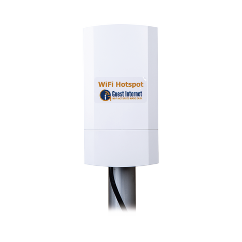 Hotspot inalámbrico 2.4 GHz para exterior, antenas sectorial 8 dBi, Throughput 75 Mbps, ideal para la venta de códigos de acceso a Internet