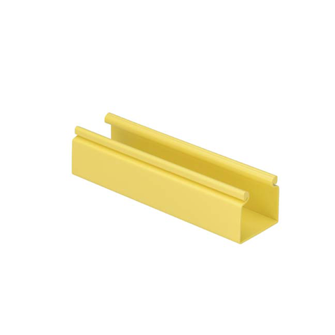 Canaleta FiberRunner™ 2X2 sin Tapa, de PVC Rígido, Con Orificios de Montaje, Color Amarillo, 1.8 m de Largo