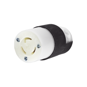 Conector hembra 15 A 125 V AC,  2 Polos, 3 Hilos, Nylon Blanco- Negro.