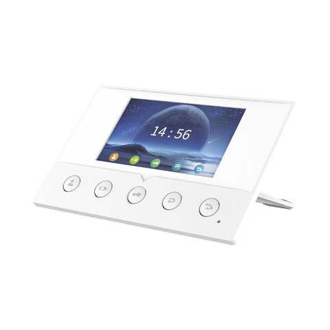 Monitor IP/SIP para interior, Wi-Fi, pantalla a color de 7", audio de 2 vías, PoE, 8 interfaces de entrada de alarma.