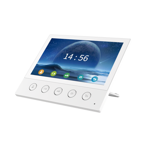 Monitor IP/SIP para interior, Wi-Fi, pantalla táctil de 7", audio de 2 vías, PoE, 8 interfaces de entrada de alarma.