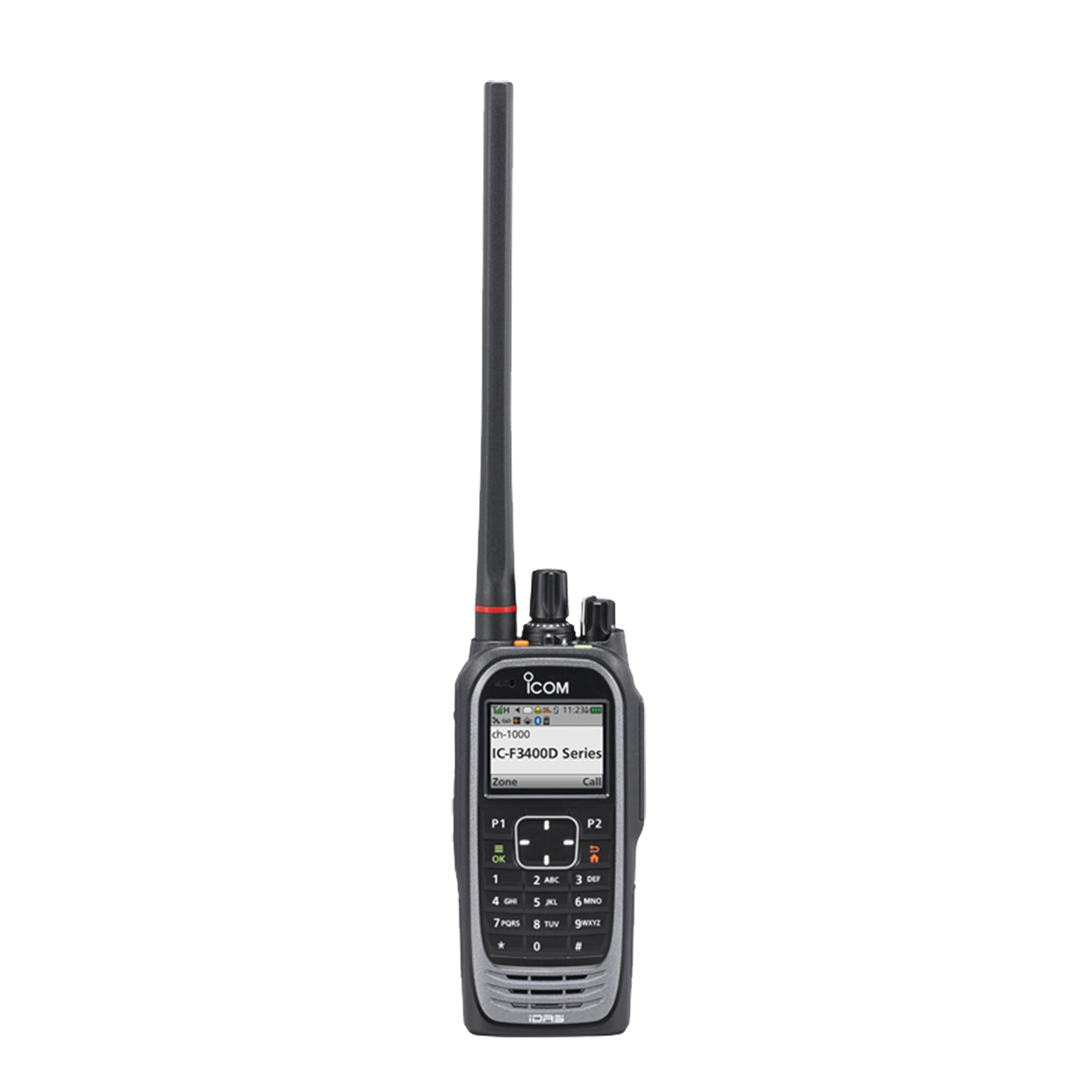 Radio digital NXDN  con pantalla a color en la banda de VHF, rango de frecuencia 136-174MHz, 1024 canales, teclado DTMF, sumergible IP68, encriptación DES, GPS, bluethooth. no incluye cargador ni antena.