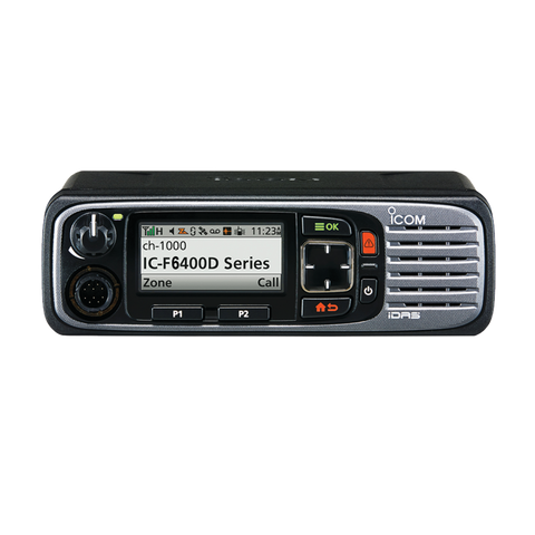 Radio móvil digital con pantalla a color de 1024 canales, en rango de 380-470MHz, GPS, y bluethooth.  Incluye micrófono, cable de corriente y bracket.