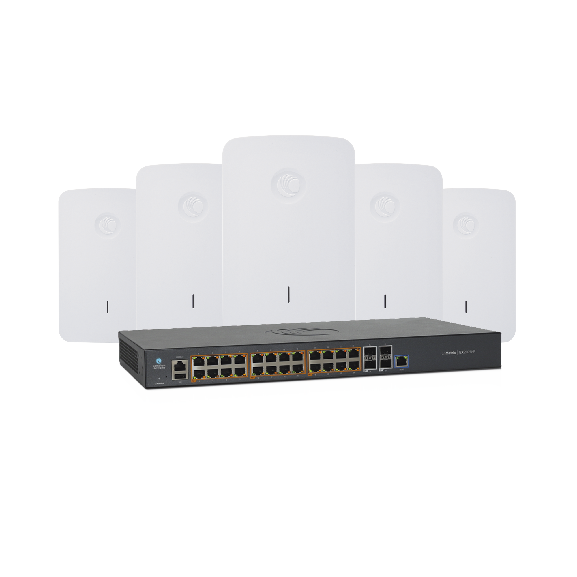 Kit Wi-Fi Empresarial de 5 Access Point e425H y un switch PoE EX2028P