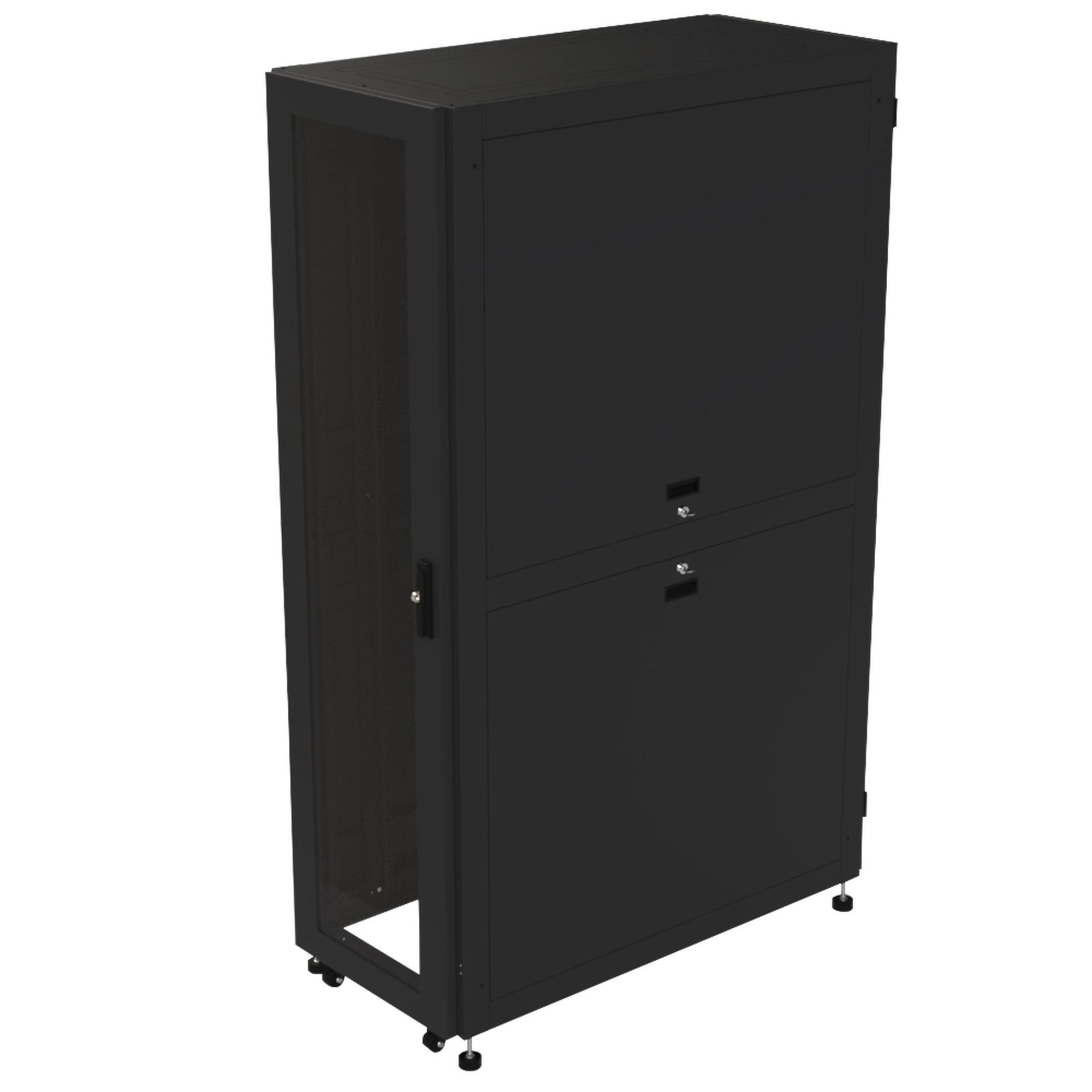 Gabinete para Telecomunicaciones Rack Estándar de 19", 42UR, 600 mm Ancho x 1200 mm Profundidad. Fabricado en Acero.