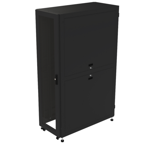 Gabinete para Telecomunicaciones Rack Estándar de 19", 42UR, 600 mm Ancho x 1200 mm Profundidad. Fabricado en Acero.