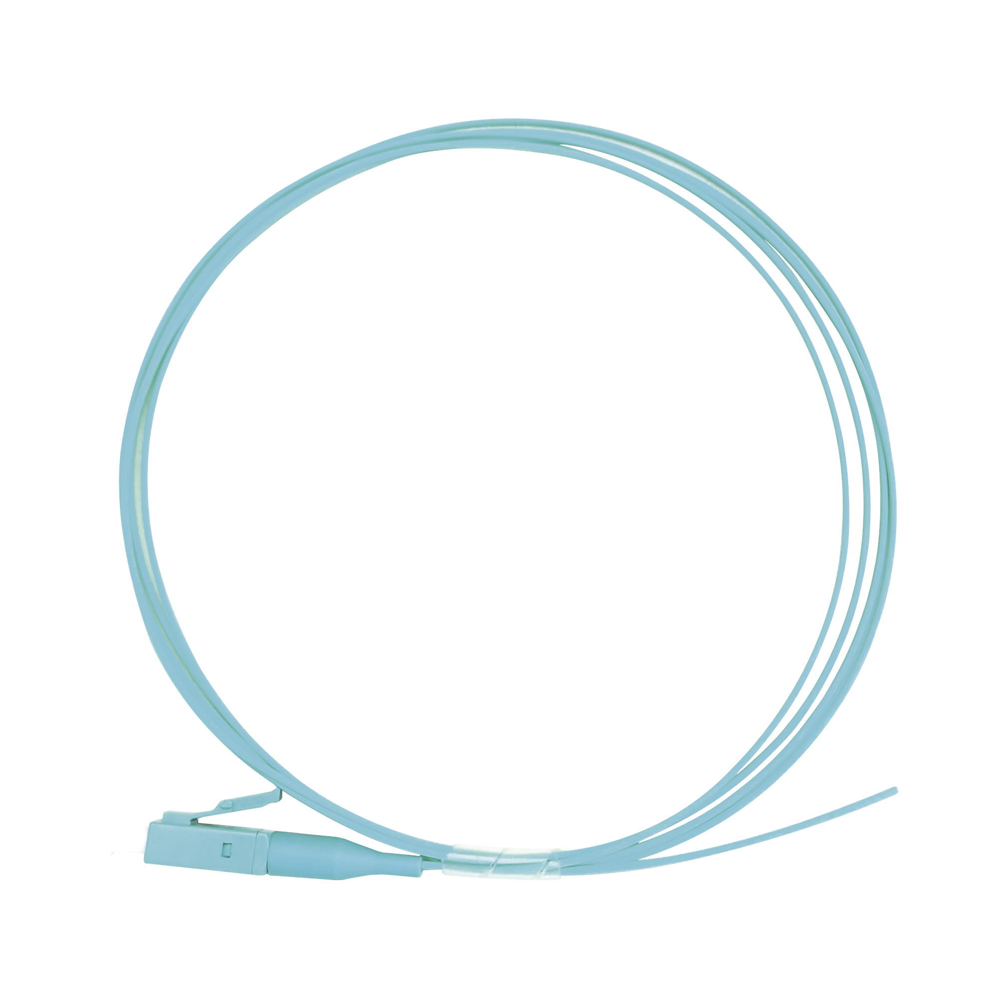 Pigtail de Fibra Óptica Simplex LC, PVC, OM3 50/125, Aqua, 1 metro