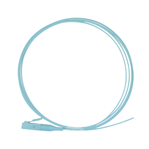 Pigtail de Fibra Óptica Simplex LC, PVC, OM3 50/125, Aqua, 1 metro