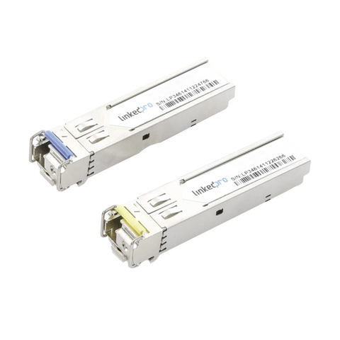 Transceptores Industriales SFP+ Bidireccionales (Mini GBIC) / Monomodo / 10 Gbps / Conector LC / Hasta 20 km de Distancia / 2 Piezas