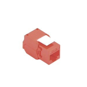 Módulo Jack Keystone Cat5e (toolless), con terminación en ángulo 180 º Color Rojo, Compatible con Faceplate y Patchpanel Linkedpro