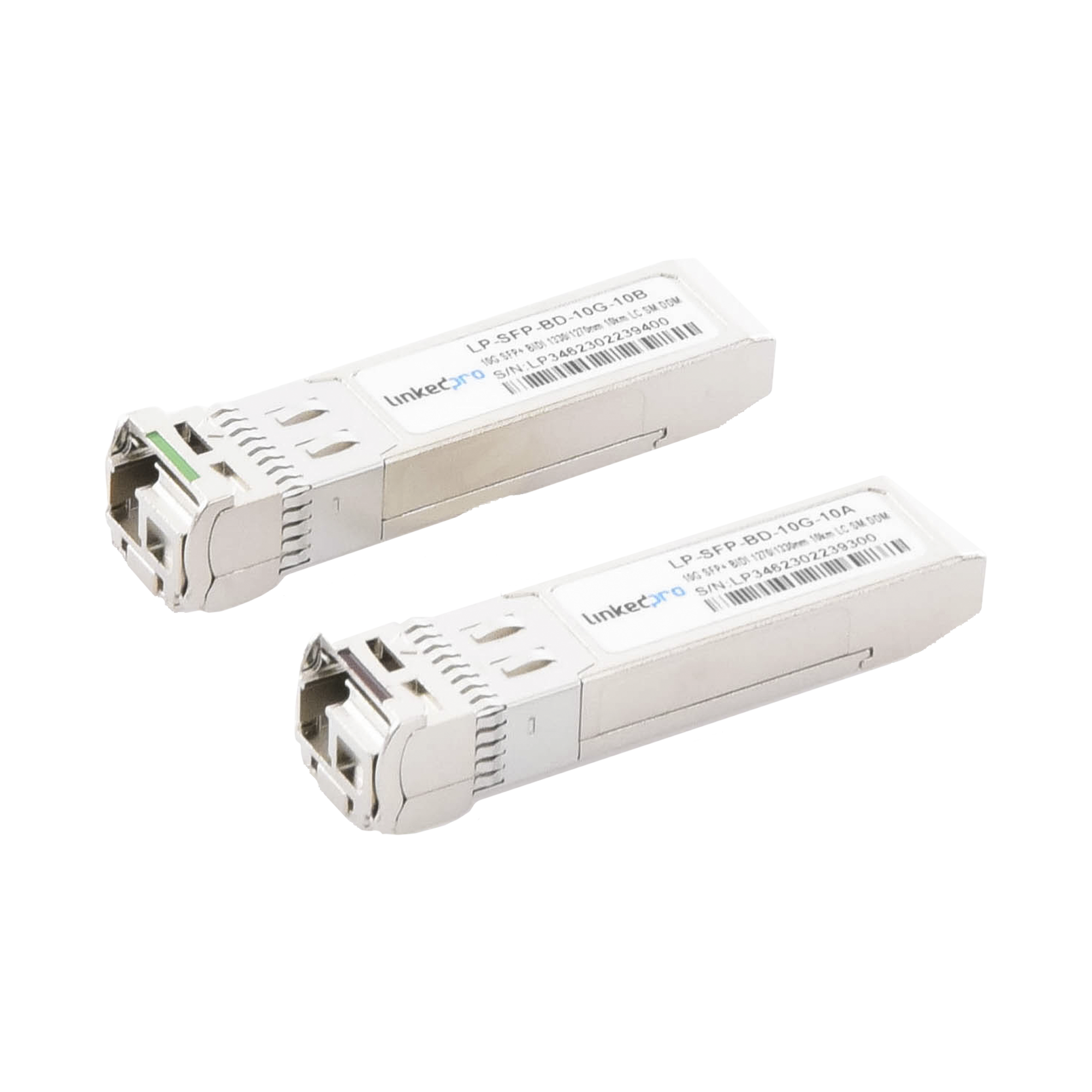 Transceptores Bidireccionales SFP+ (Mini-Gbic) / Monomodo / 10 Gbps de velocidad / Conector LC / Hasta 10 km de Distancia / 2 Piezas