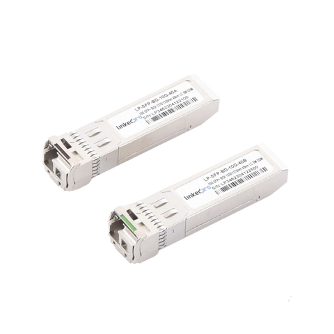 Transceptores Bidireccionales SFP+ (Mini-Gbic) / Monomodo / 10 Gbps de velocidad / Conector LC / Hasta 40 km de Distancia / 2 Piezas