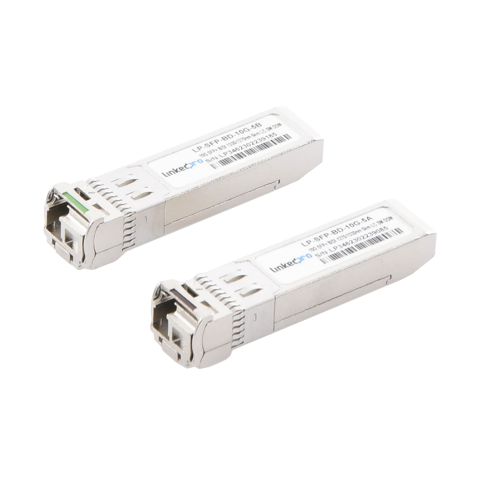 Transceptores Bidireccionales SFP+ (Mini-Gbic) / Monomodo / 10 Gbps de velocidad / Conector LC / Hasta 5 km de Distancia / 2 Piezas