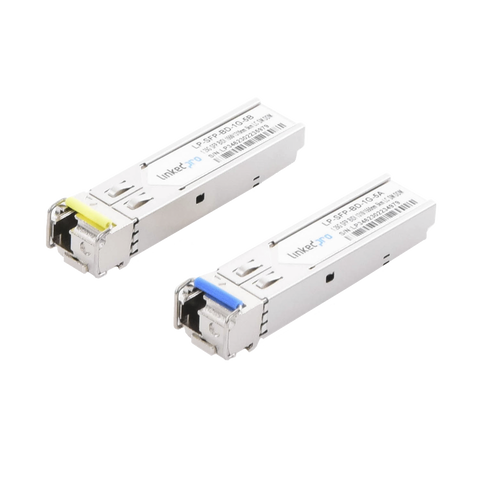 Transceptores Bidireccionales SFP (Mini-Gbic) / Monomodo / 1.25 Gbps de velocidad / Conector LC / Hasta 5 km de Distancia / 2 Piezas