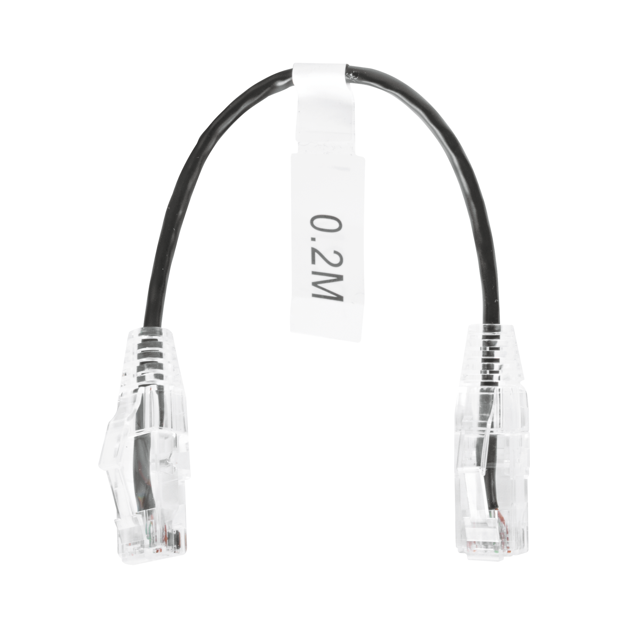 Cable de Parcheo Slim UTP Cat6 - 20 cm Negro Diámetro Reducido (28 AWG)