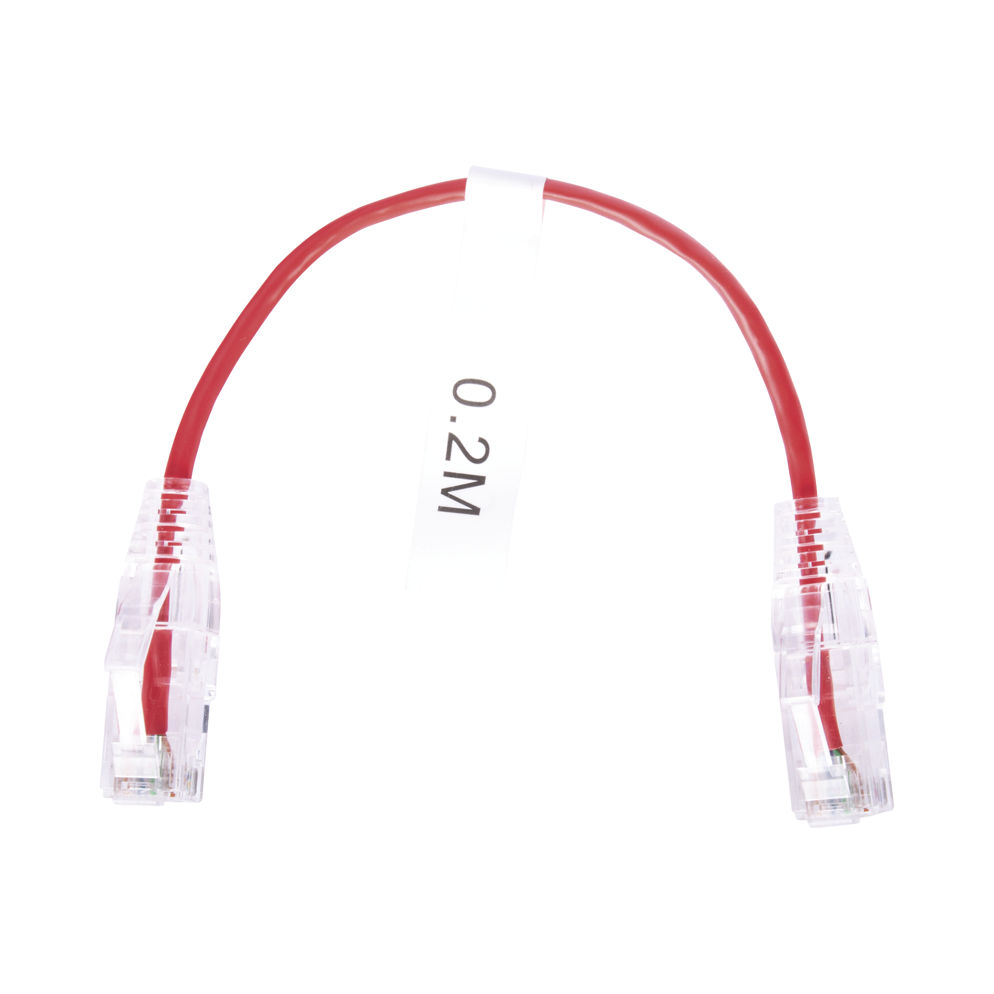 Cable de Parcheo Slim UTP Cat6 - 20 cm Rojo Diámetro Reducido (28 AWG)