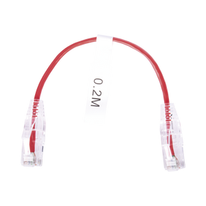 Cable de Parcheo Slim UTP Cat6 - 20 cm Rojo Diámetro Reducido (28 AWG)