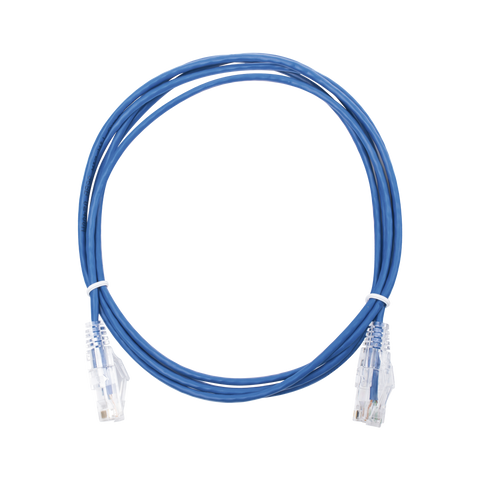 Cable de Parcheo Slim UTP Cat6 - 2 m Azul Diámetro Reducido (28 AWG)