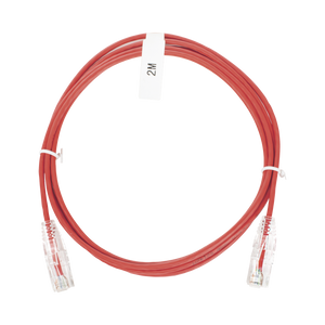 Cable de Parcheo Slim UTP Cat6 - 2 m Rojo Diámetro Reducido (28 AWG)