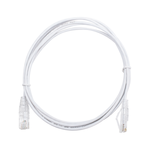 Cable de Parcheo Slim UTP Cat6 - 2 m Blanco Diámetro Reducido (28 AWG)