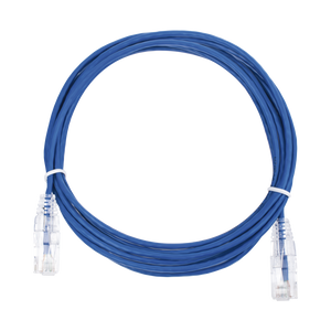 Cable de Parcheo Slim UTP Cat6 - 3 m Azul Diámetro Reducido (28 AWG)