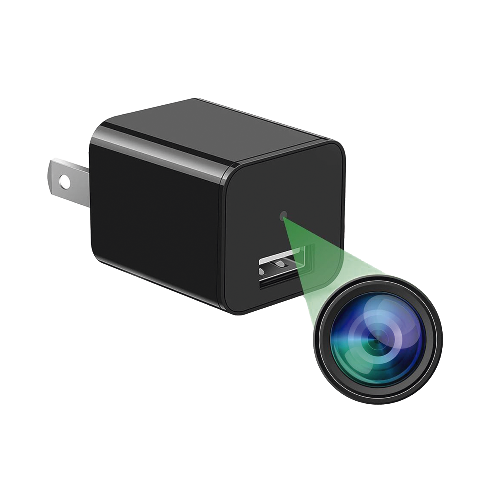 Cámara Oculta en Cargador de Pared (Spyce Camera) / Memoria de 8GB / Resolución 2 Megapixel (1080P) / Grabación Continua o por Movimiento