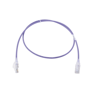 Patch Cord MC6 Modular Cat6 UTP, CM/LS0H, 3ft, Color Violeta, Diámetro Reducido (28AWG), Versión Bulk (Sin Empaque Individual)