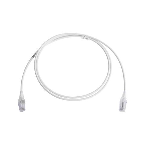 Patch Cord MC6 Modular Cat6 UTP, CM/LS0H, 5ft, Color Blanco, Diámetro Reducido (28AWG)