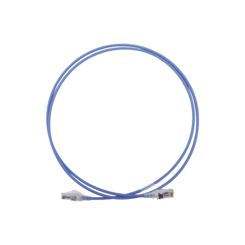 Patch Cord MC6 Modular Cat6 UTP, CM/LS0H, 5ft, Color Azul, Diámetro Reducido (28AWG)