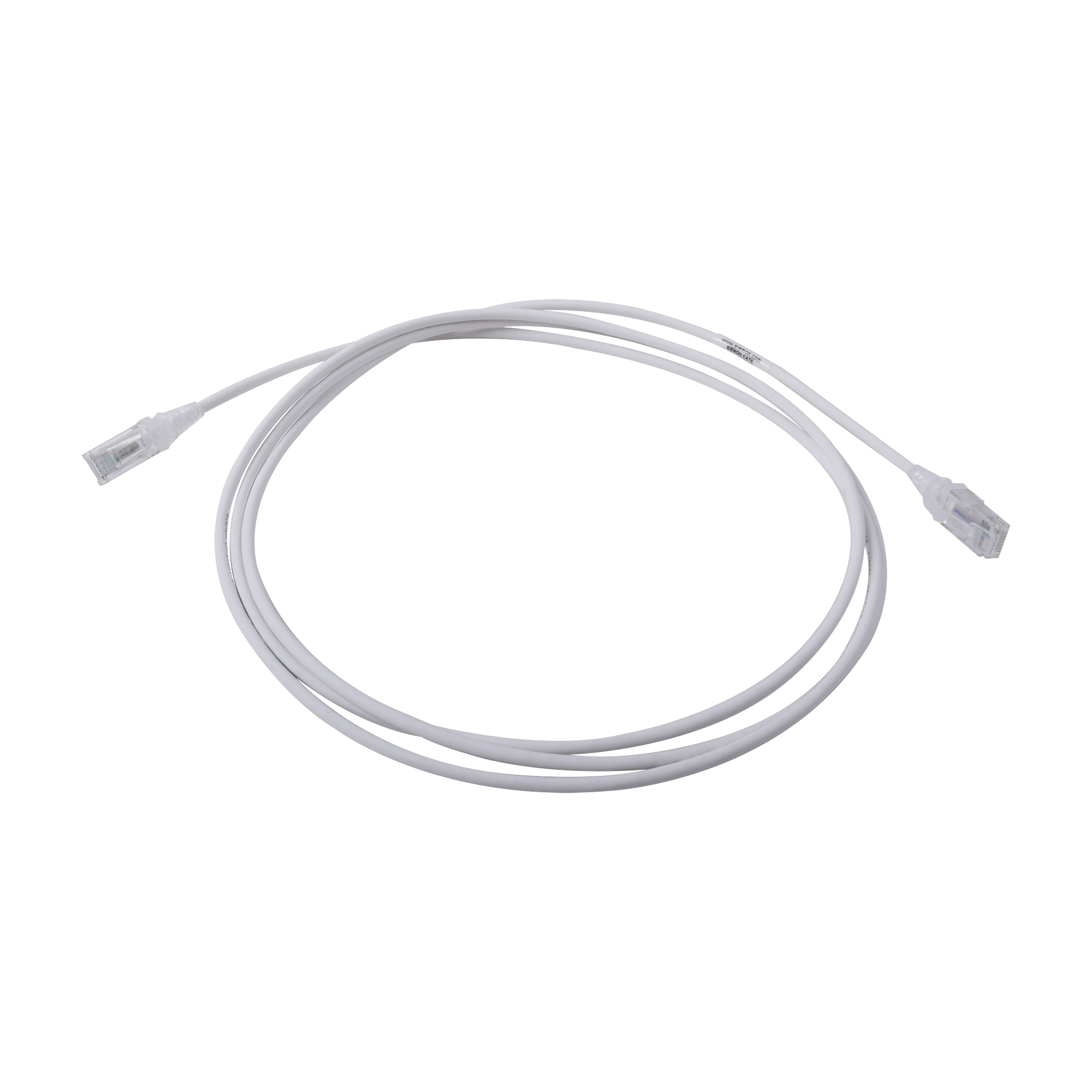 Patch Cord MC6 Modular Cat6 UTP, CM/LS0H, 7ft, Color Blanco, Diámetro Reducido (28AWG)