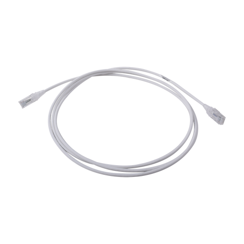 Patch Cord MC6 Modular Cat6 UTP, CM/LS0H, 7ft, Color Blanco, Diámetro Reducido (28AWG)