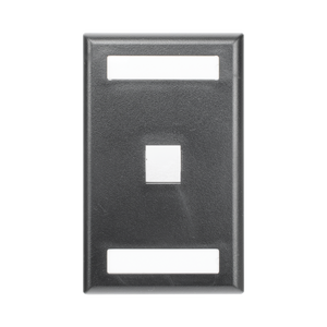Placa de Pared Vertical, Salida Para 1 Puerto Keystone, Con Espacios Para Etiquetas, Color Negro
