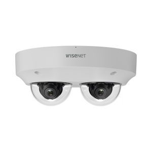 Camara IP Multi-sensor Multi-direccional, Capacidad 2 lentes de 5MP, H.265 + WiseStream II, WDR 120dB, Exterior IP66, IK10