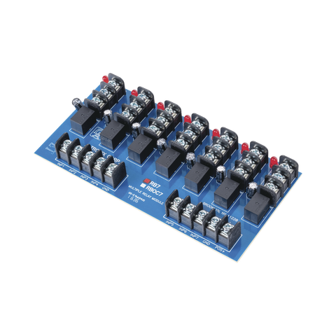 Módulo de 7 Relevadores y/o 7 triggers independientes, ultra sensible,  con voltaje de entrada de 12 o 24 Vcd