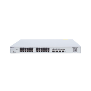 Switch Administrable PoE con 24 puertos Gigabit PoE 802.3af/at + 4 SFP+ para fibra 10Gb, gestión gratuita desde la nube, 370w