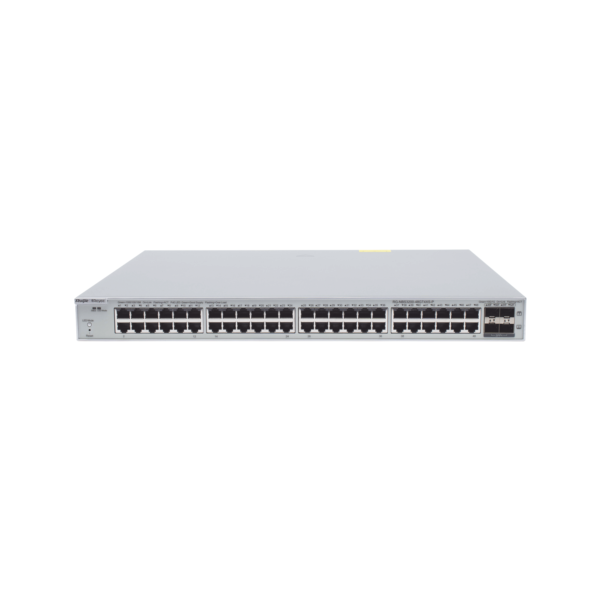 Switch Administrable PoE con 48 puertos Gigabit PoE 802.3af/at + 4 SFP+ para fibra 10Gb, gestión gratuita desde la nube, 370w