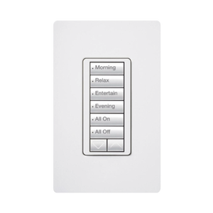 Teclado Seetouch Hibrido 6 botones, 2 botones subir/bajar, programe escenas diferentes en cada botón,puede instalarse en un interruptor de luz.