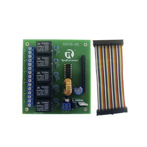 Tablilla interfaz de 5 relevadores con arnés 20x2 pines para Raspberry Pi