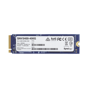 SSD 400GB NVMe M.2 2280, diseñada para Synology NAS con ranuras M.2 integradas