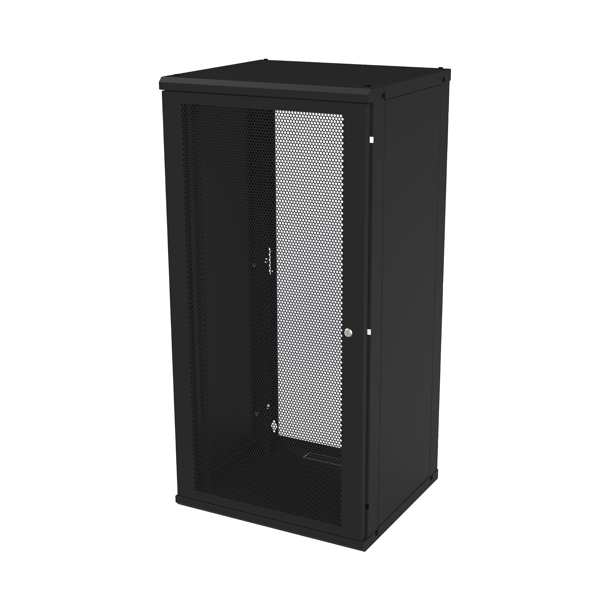 Gabinete de Pared Fijo, Puerta Perforada, Rack 19" de 24 UR.