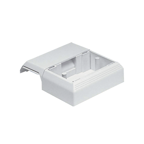 Caja Superficial Con Bisagras de Instalación a Presión, Para Canaletas T45, Material PVC Rígido, Color Blanco Mate
