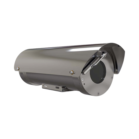 Camara IP Zoom con gabinete antiexplosion 2MP, 32X, IP68, WiseStream II / con wiper