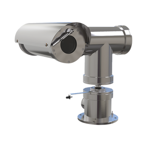 Camara IP PTZ  antiexplosion 2MP, 32X, IP68, WiseStream II / con wiper / acero inoxidable / conexión de fibra optica