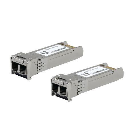 UFiber Módulo SFP+ 10G, transceptor MiniGibic MultiModo 10 Gbps, distancia 300m, conectores LC, paquete de 2 piezas