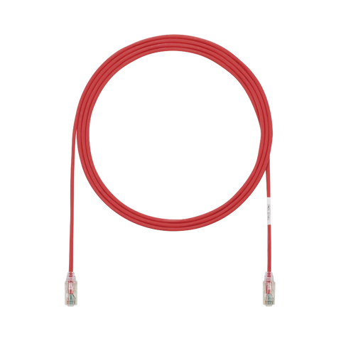 Cable de Parcheo TX6, UTP Cat6, Diámetro Reducido (28AWG), Color Rojo, 3ft