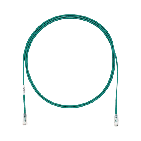 Cable de Parcheo TX6, UTP Cat6, Diámetro Reducido (28AWG), Color Verde, 5ft