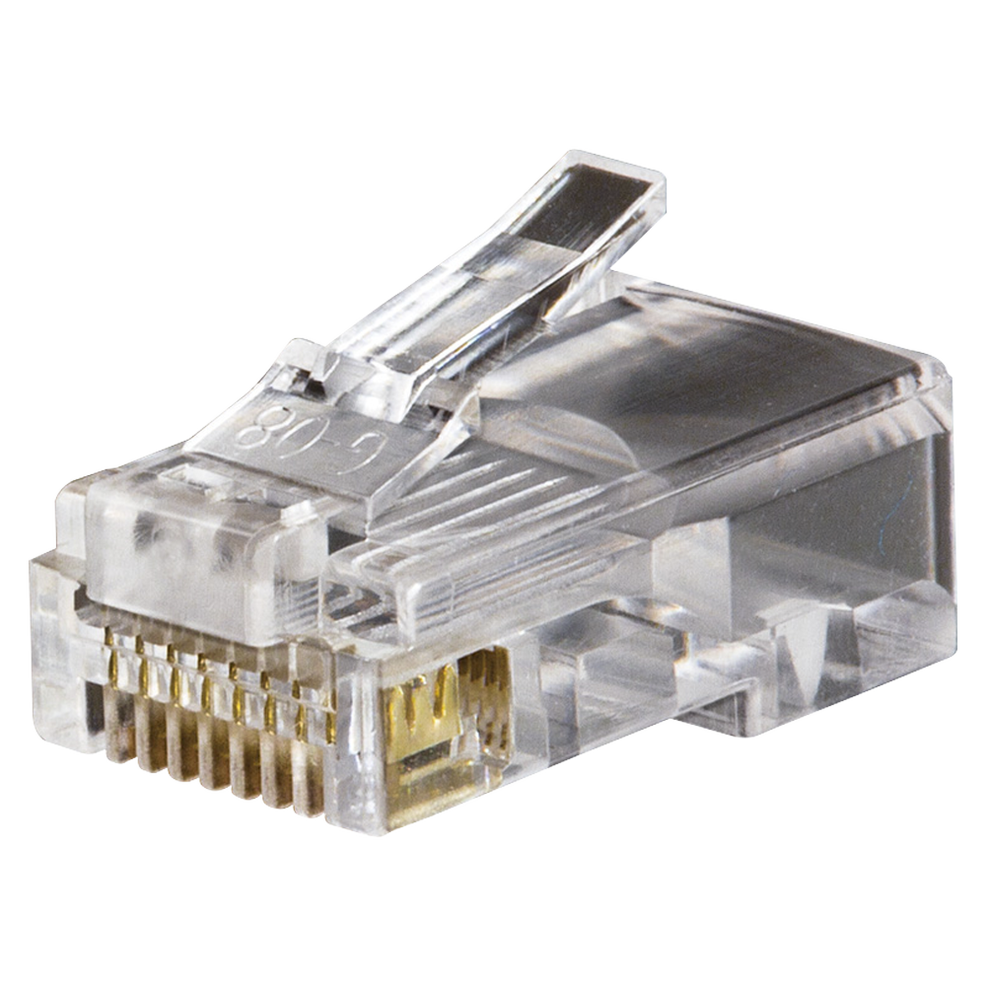 Conectores modulares de datos RJ45/CAT5e, paquete de 100 unidades.