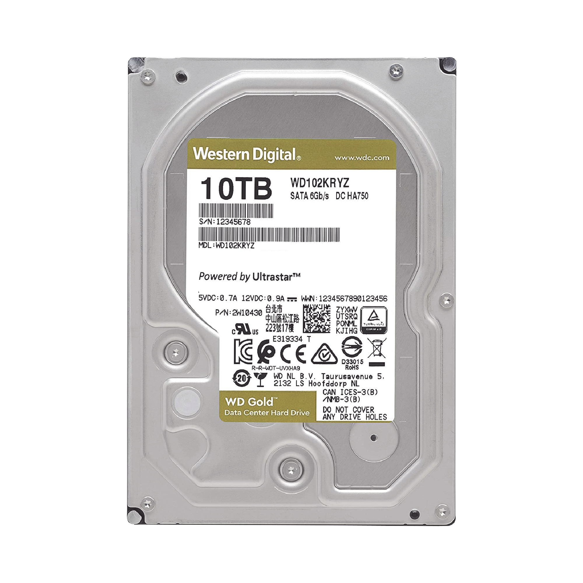 Disco duro WD 10TB / 7200RPM / Optimizado NAS y DataCenter / HelioSeal