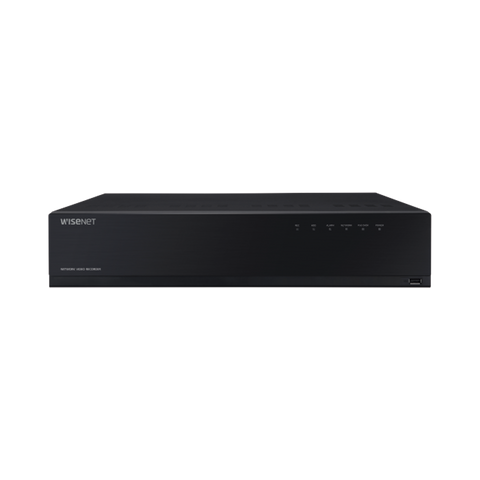 NVR de 12 Megapíxel con Wisenet Wave Embebido / Incluye 4 Licencias / 2TB Incluidos / 16 canales / 16 puertos PoE+ / H.265 & WiseStream / E/S de alarma